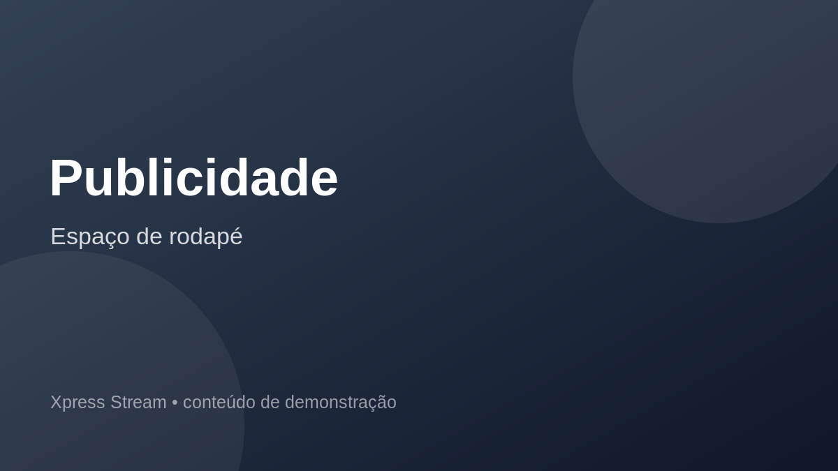 Publicidade de demonstração — Conteúdo